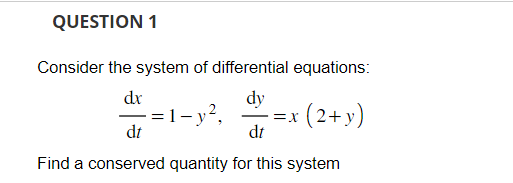 Solved Consider the system of differential equations: | Chegg.com