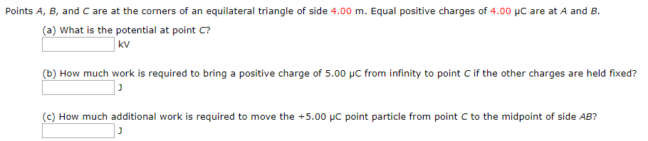 Solved Points A, B, and C are at the corners of an | Chegg.com