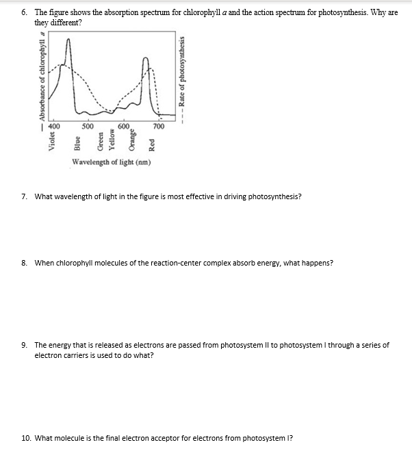 Solved 6. The figure shows the absorption spectrum for | Chegg.com