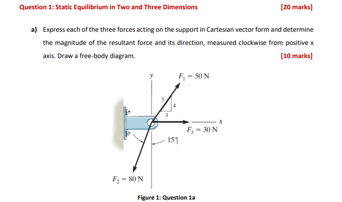 Solved Question 1: Static Equilibrium in Two and Three | Chegg.com
