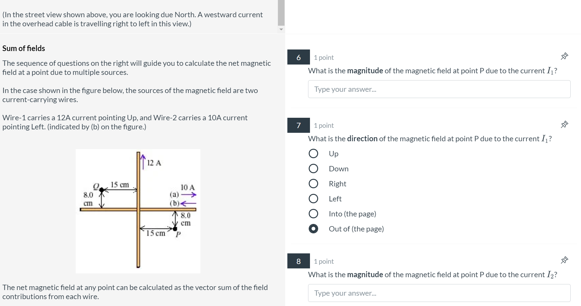 Solved 1 DO 2 points Find the current in a long straight | Chegg.com