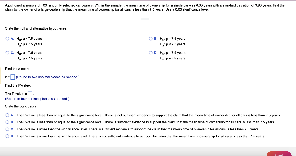 Solved A poll used a sample of 100 randomly selected car | Chegg.com