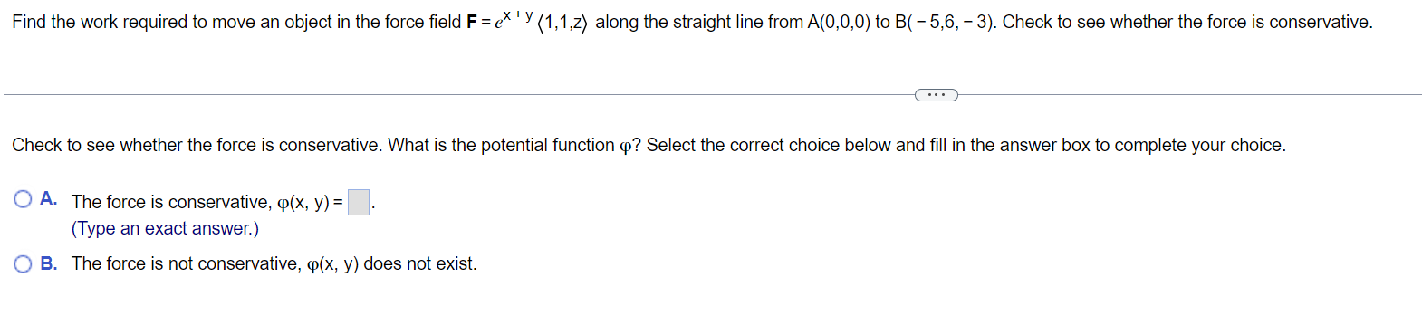 Solved Find the work required to move an object in the force | Chegg.com