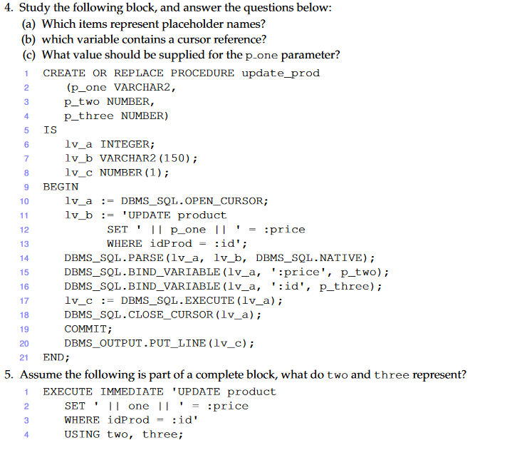 Solved 1 2 3 4 5 8 9 10 4. Study the following block, and | Chegg.com