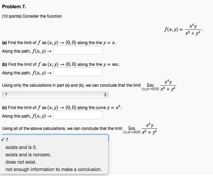 Solved Problem 7. (10 points) Consider the function x+y f(x, | Chegg.com