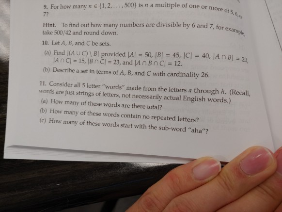 Solved 9 For How Many 500 Is N A Multiple Of One Or More Chegg