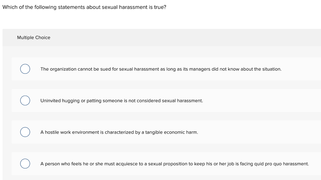 Solved Which Of The Following Statements About Sexual 