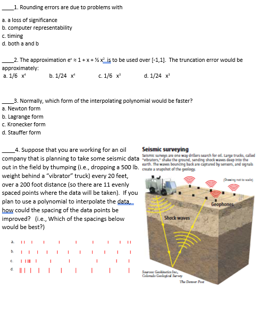Solved 1. Rounding errors are due to problems with a. a loss | Chegg.com