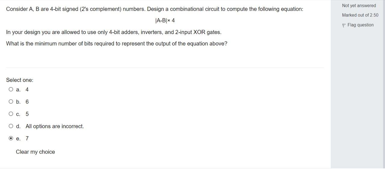 Solved Not Yet Answered Consider A, B Are 4-bit Signed (2's | Chegg.com