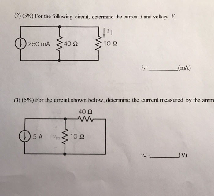 Solved (2) (5%) For The Following Circuit, Determine The | Chegg.com