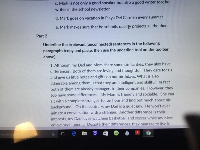Solved Read the following paragraph and then answer the | Chegg.com