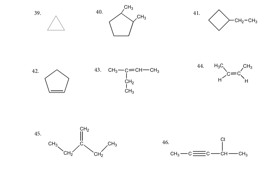 Solved Name The Following Hydrocarbons And | Chegg.com