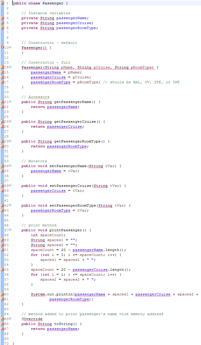 This is a four part program; Cruise.java, | Chegg.com