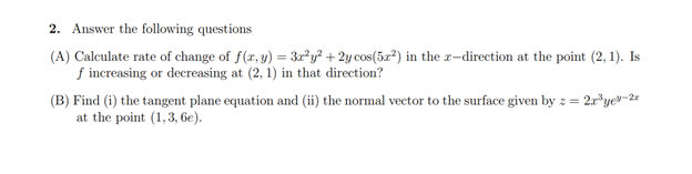 Solved 2. Answer the following questions (A) Calculate rate | Chegg.com