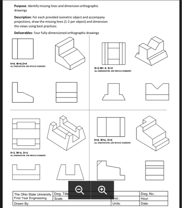 Orthographic Drawings Worksheets