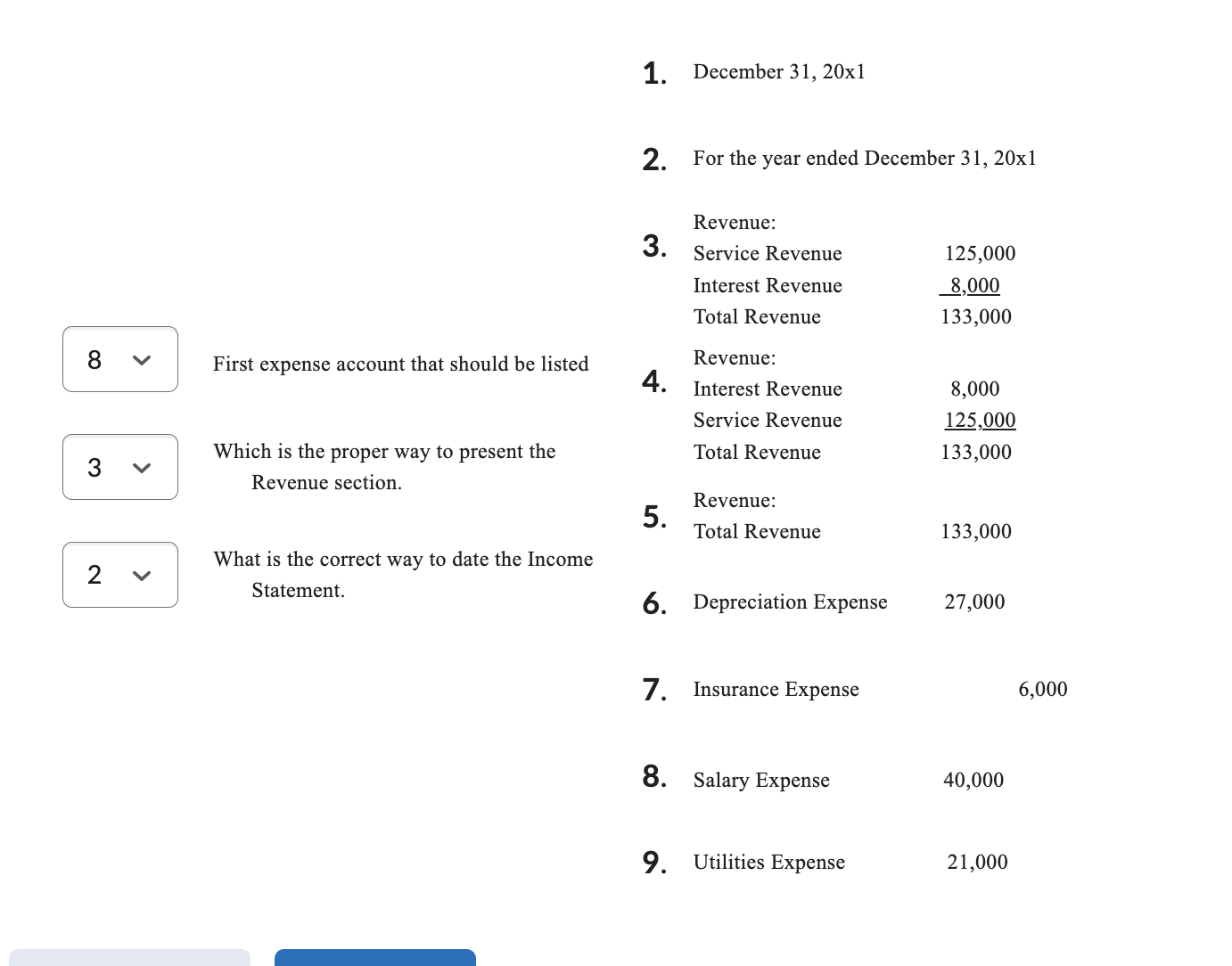 Solved Answer The Following Questions Regarding The Income | Chegg.com