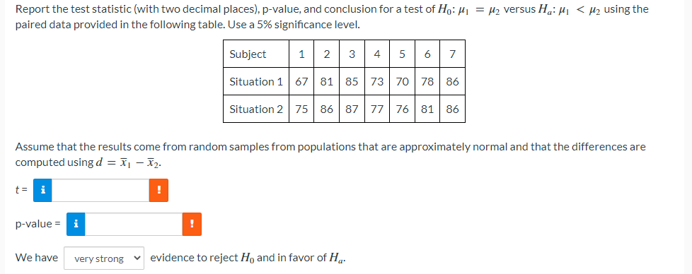 Solved Report the test statistic (with two decimal places), | Chegg.com