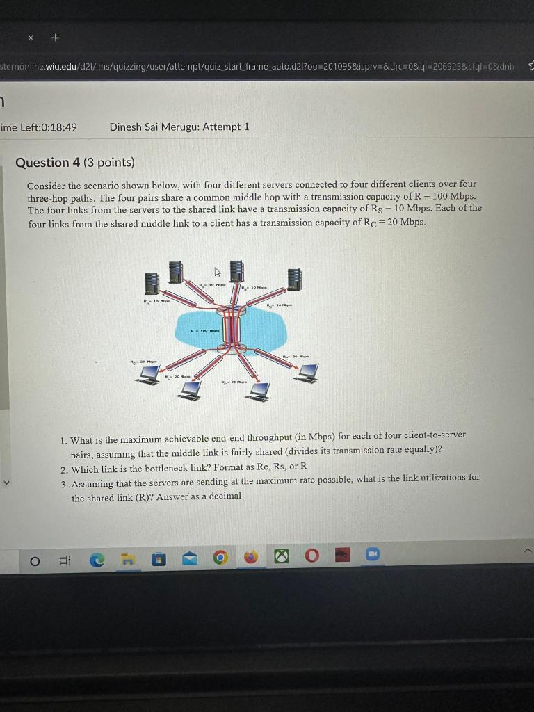 CONSIDER THE SCENARIO SHOWN BELOW WITH FOUR DIFFERENT SERVERS CONNECTED visual data 7