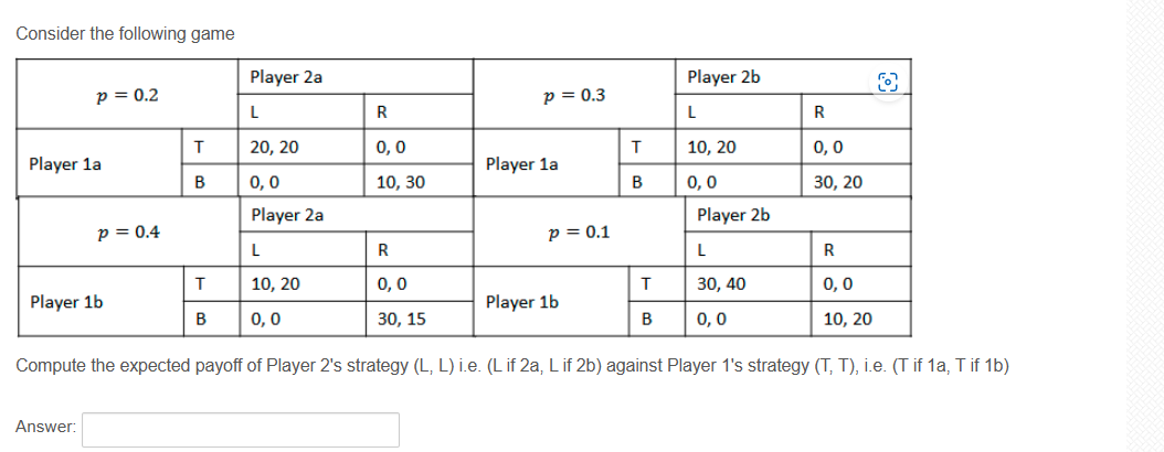 Solved Consider The Following Game Compute The Expected | Chegg.com