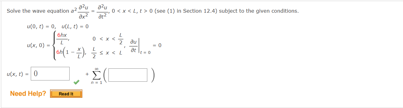 Solved Solve The Wave Equation A2∂x2∂2u∂t2∂2u00 See 1 5795