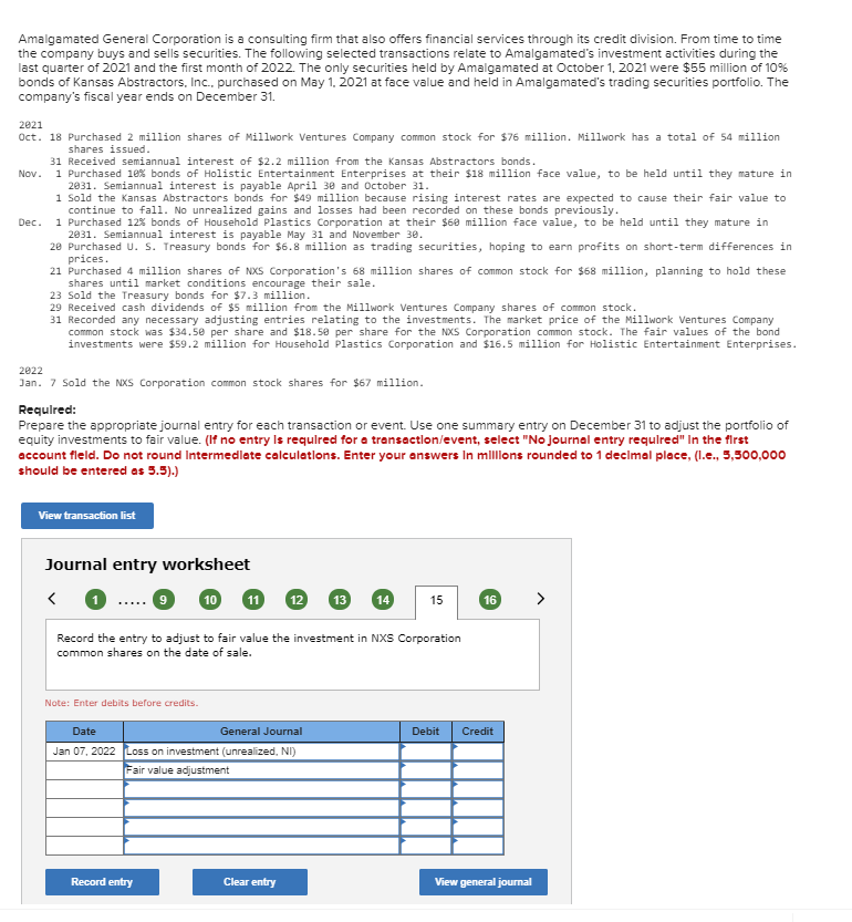 Solved Amalgamated General Corporation is a consulting firm