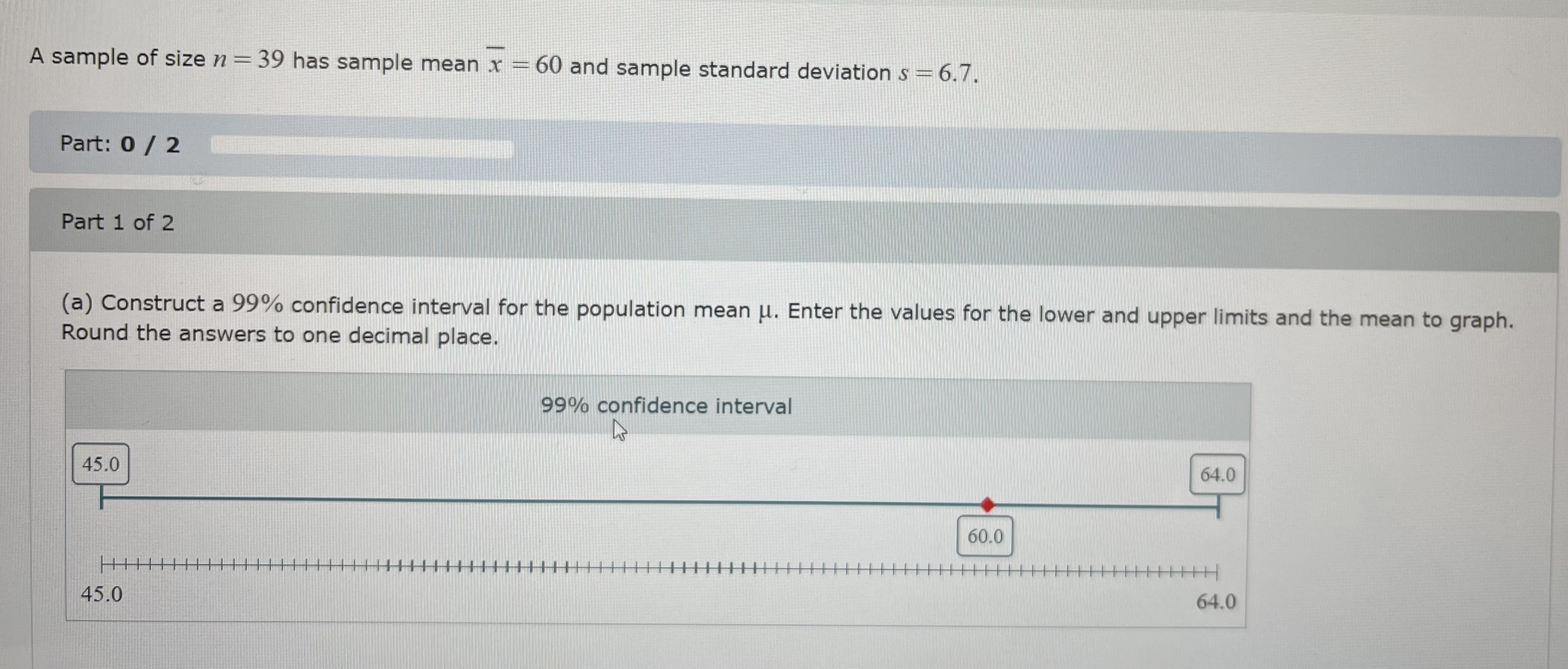 Solved A sample of size \\( n=39 \\) has sample mean \\( | Chegg.com