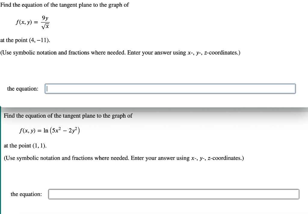 solved-find-the-equation-of-the-tangent-plane-to-the-graph-chegg
