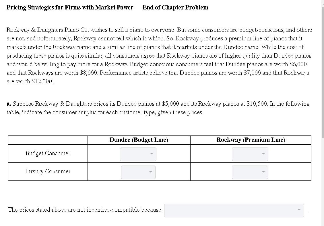 Solved Pricing Strategies for Firms with Market Power - End