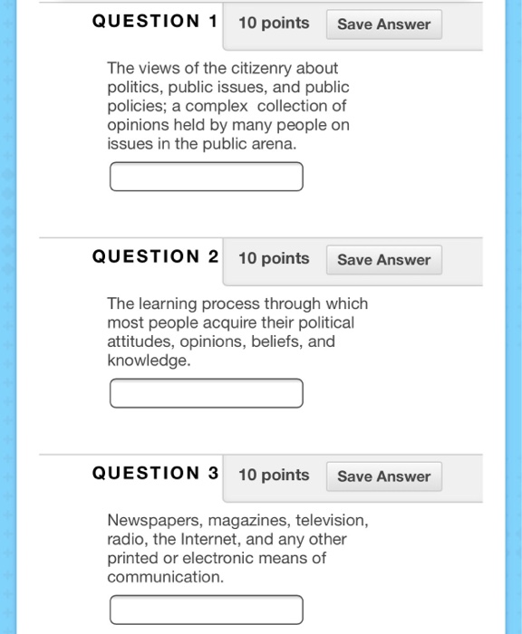 Solved QUESTION 1 10 points Save Answer The views of the | Chegg.com