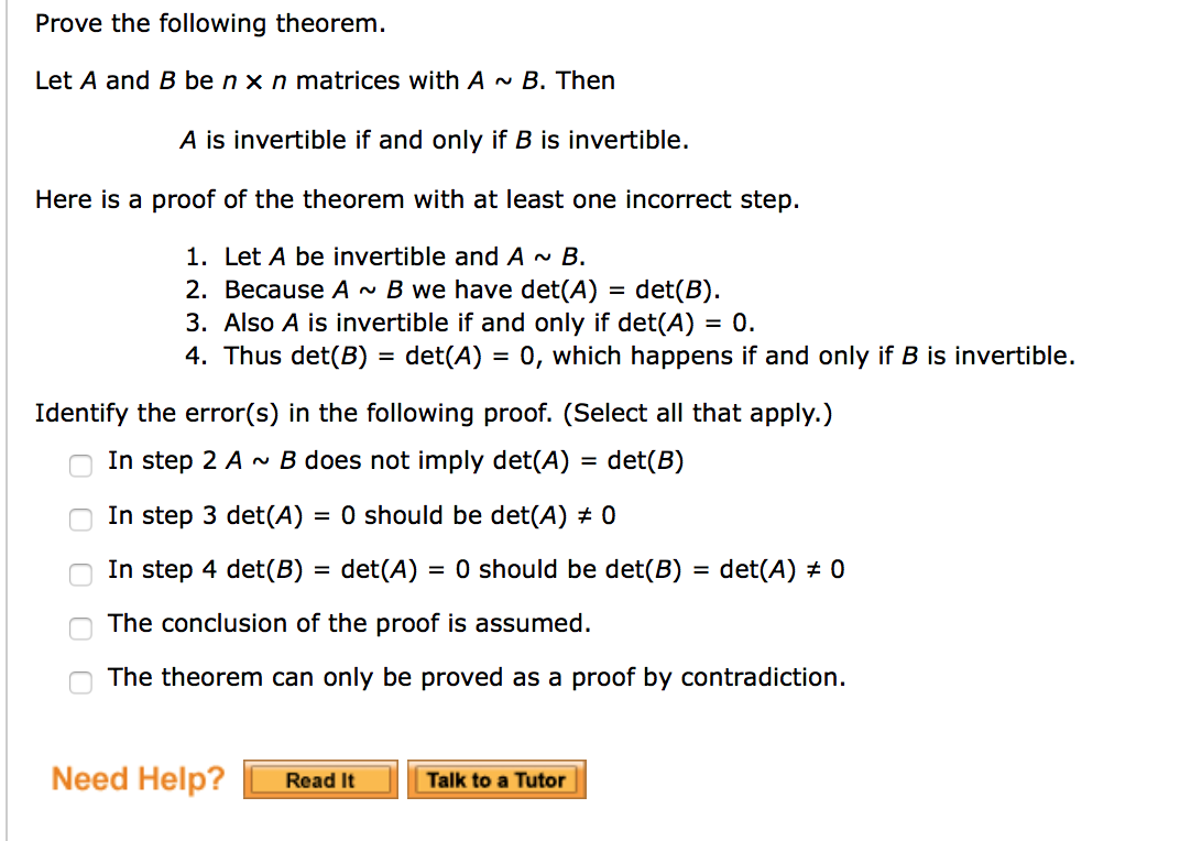 Solved Prove The Following Theorem Let A And B Be Nxn