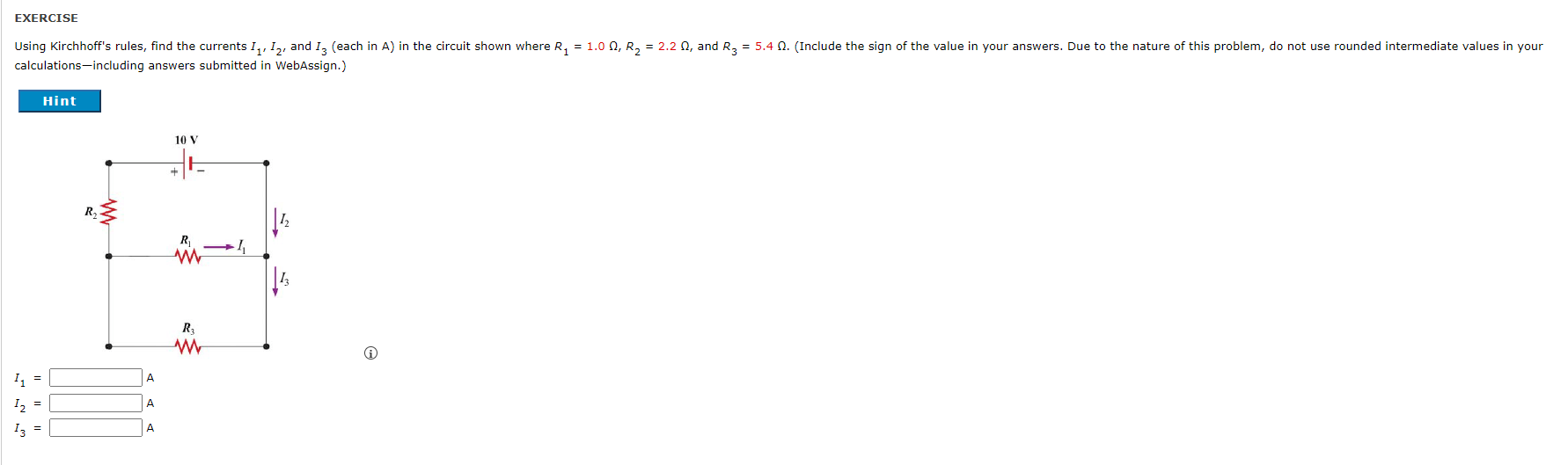 Solved EXERCISE Using Kirchhoff's Rules, Find The Currents | Chegg.com