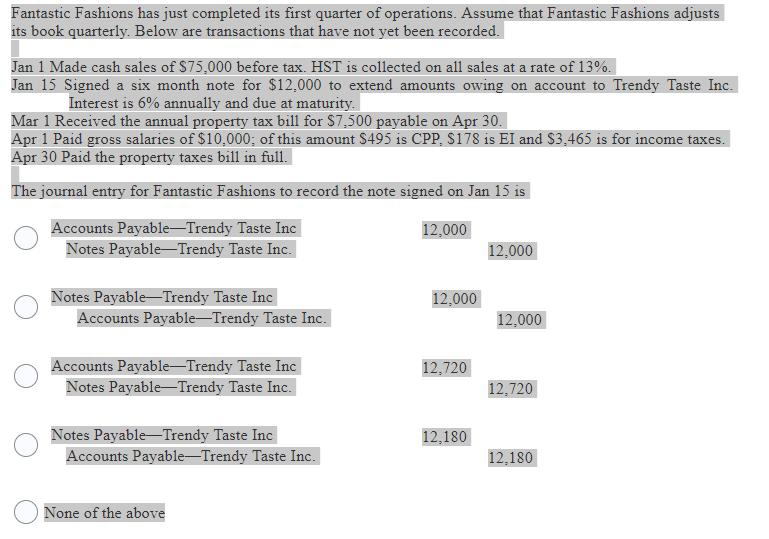 Solved Fantastic Fashions Has Just Completed Its First Chegg