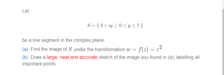 Solved Let S={3+iy 0 | Chegg.com | Chegg.com