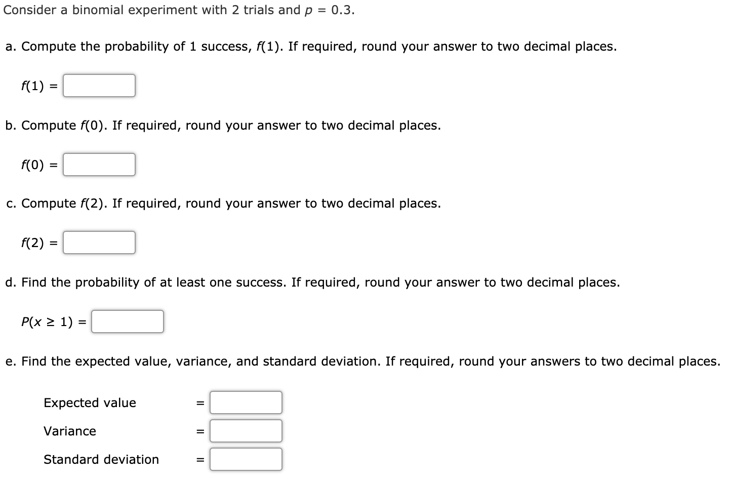 Solved Consider A Binomial Experiment With 2 Trials And P = | Chegg.com