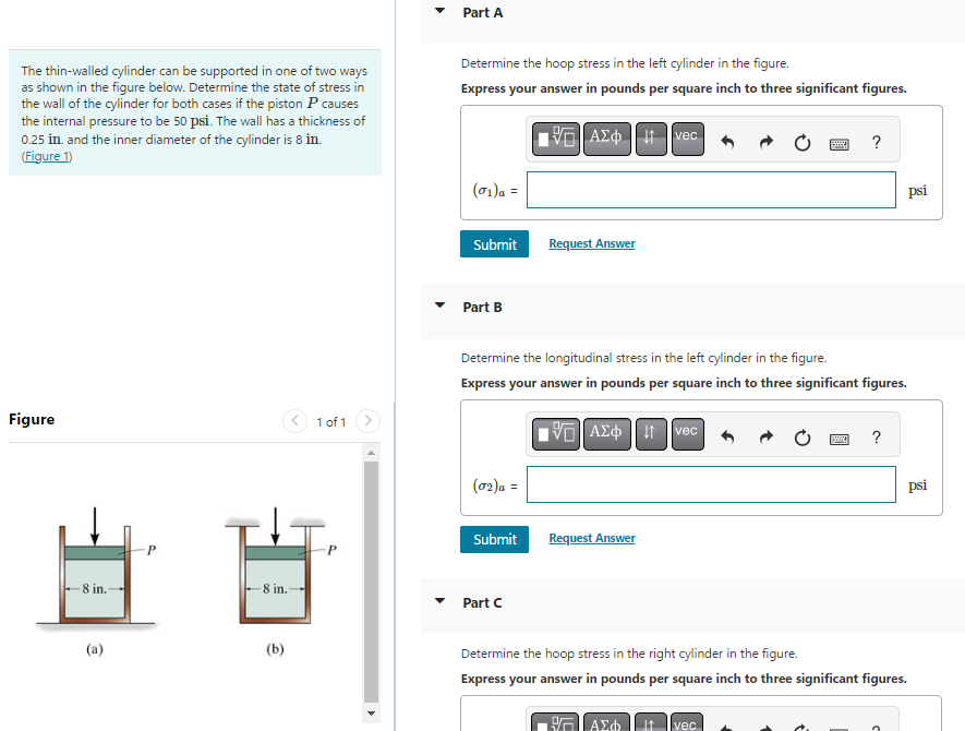 Solved The Thin-walled Cylinder Can Be Supported In One Of | Chegg.com