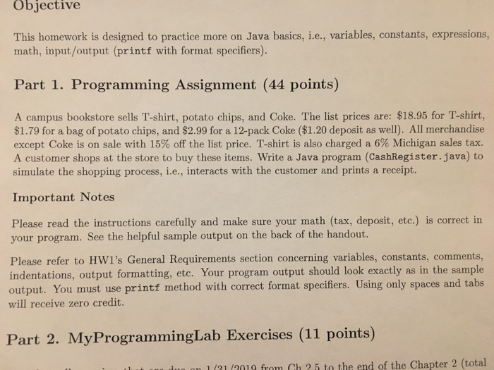 Solved Objective This homewor math, input/output (printf | Chegg.com