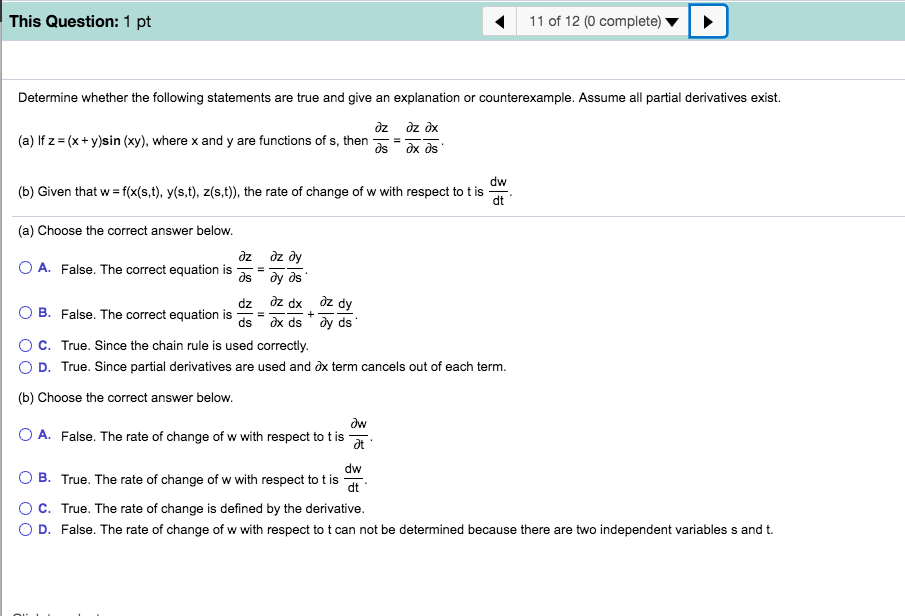 Solved This Question 1 Pt 11 Of 12 0 Complete Determine Chegg Com