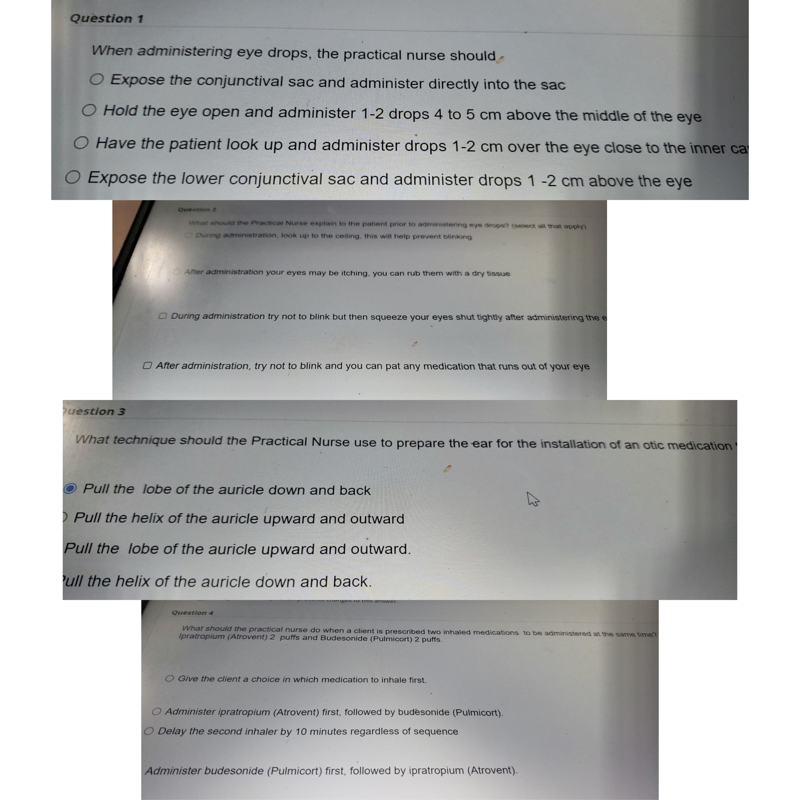 Solved Question 1 When administering eye drops, the