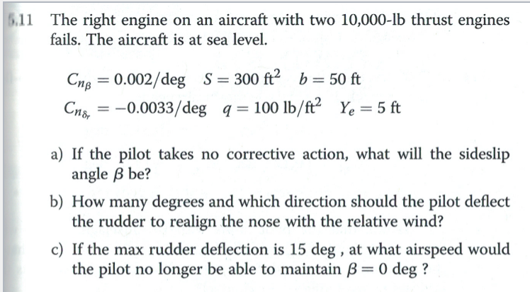 Solved 5.11 The right engine on an aircraft with two | Chegg.com