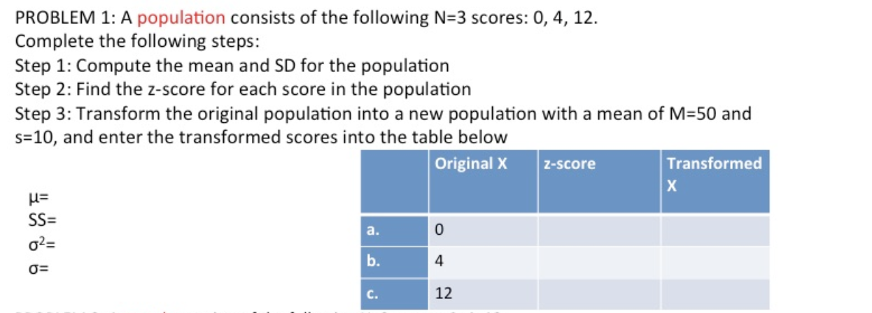 Solved PROBLEM 1: A population consists of the following N=3 | Chegg.com