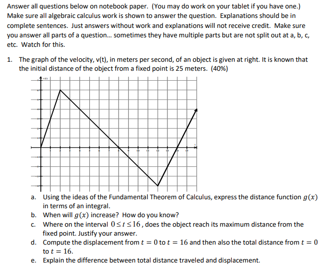 Solved Answer all questions below on notebook paper. (You | Chegg.com