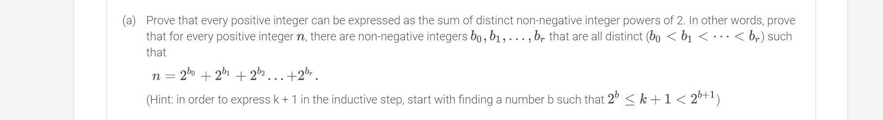 Solved (a) Prove that every positive integer can be | Chegg.com