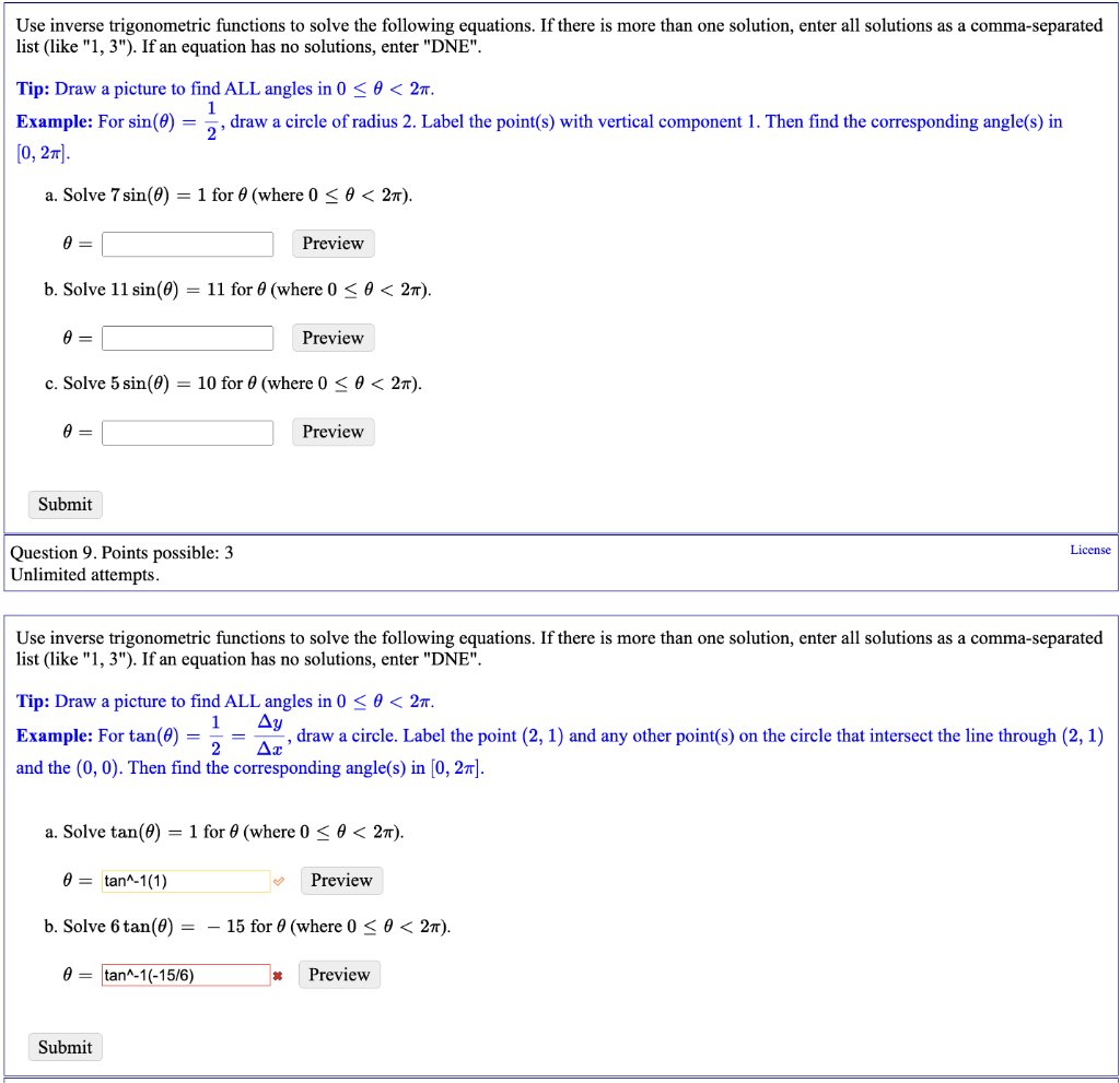 4.9 more inverse trigonometric functions homework answers