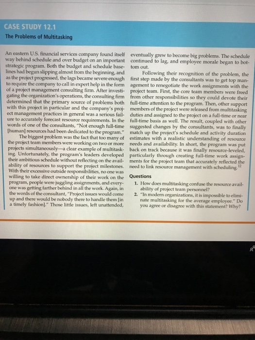 case study 12 1 the problems of multitasking