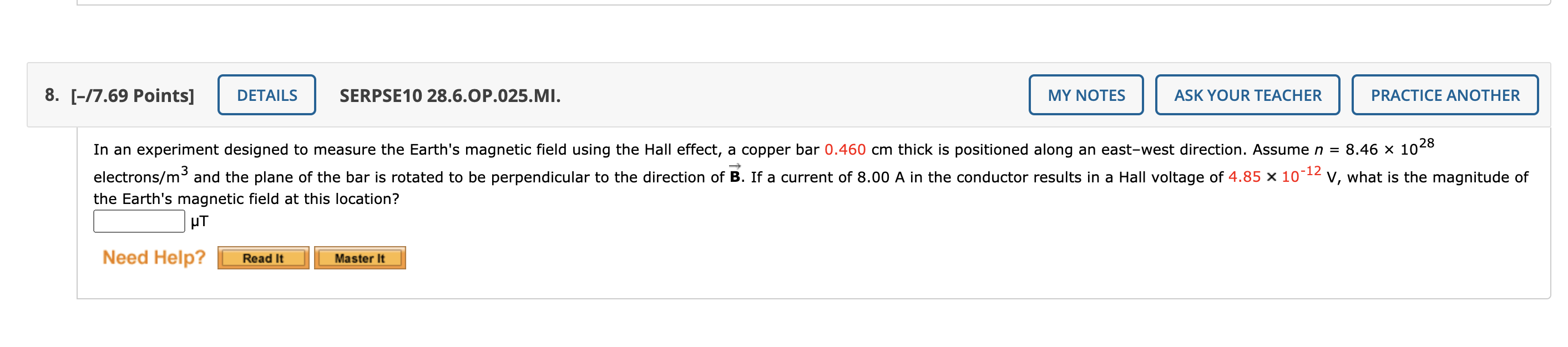 Solved 8. [-17.69 Points] DETAILS SERPSE10 28.6.OP.025.MI. | Chegg.com