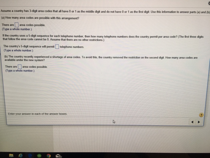 Solved Assume a country has 3digit area codes that all have