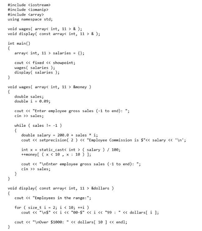 Solved Use a one-dimensional array to solve the following | Chegg.com