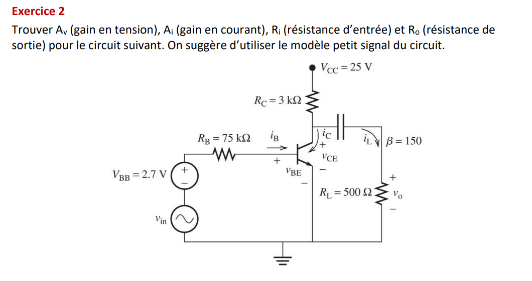 Solved ****Find Av (voltage gain), Ai (current gain), Ri | Chegg.com