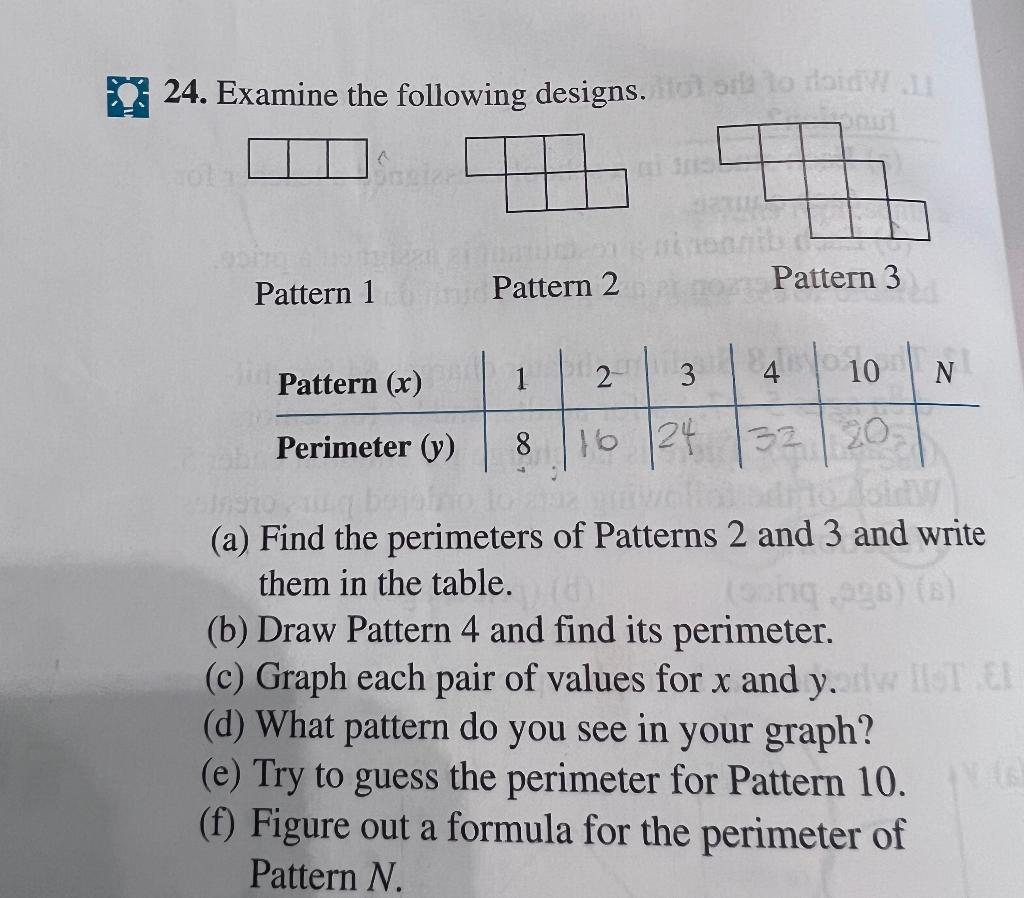 Solved 4. Examine the following designs. Pattern 1 Pattern 2 | Chegg.com