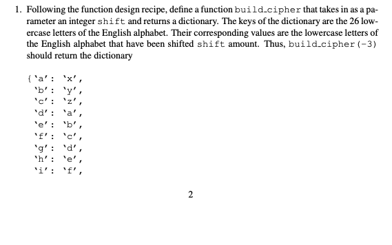 Solved 1. Following the function design recipe, define a | Chegg.com